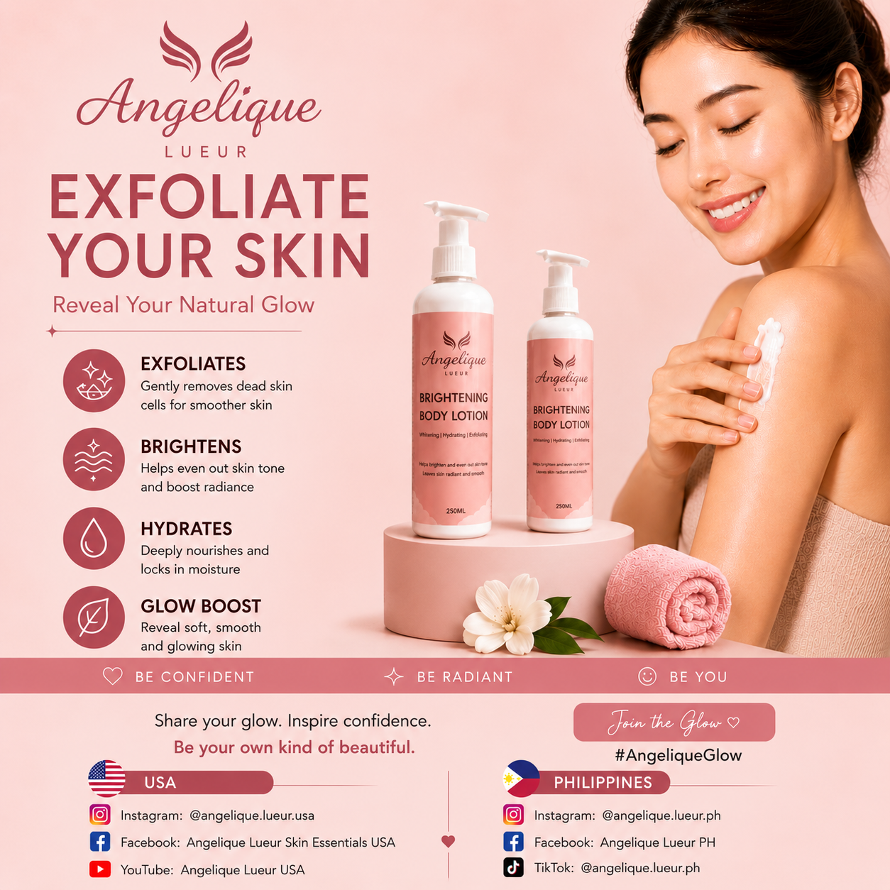 Brightening Body Lotion | Hydrating Glow Lotion for Even Skin Tone – Angelique Lueur